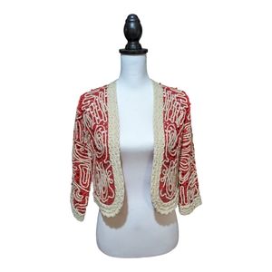 Chico's Crochet Design Sweater/Jacket  US Size Small 4 - Chico's Size 0